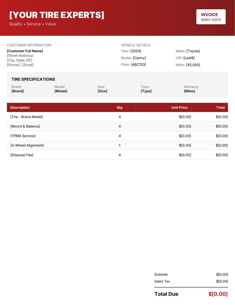 Free Auto Repair Invoice Templates + AI Generator